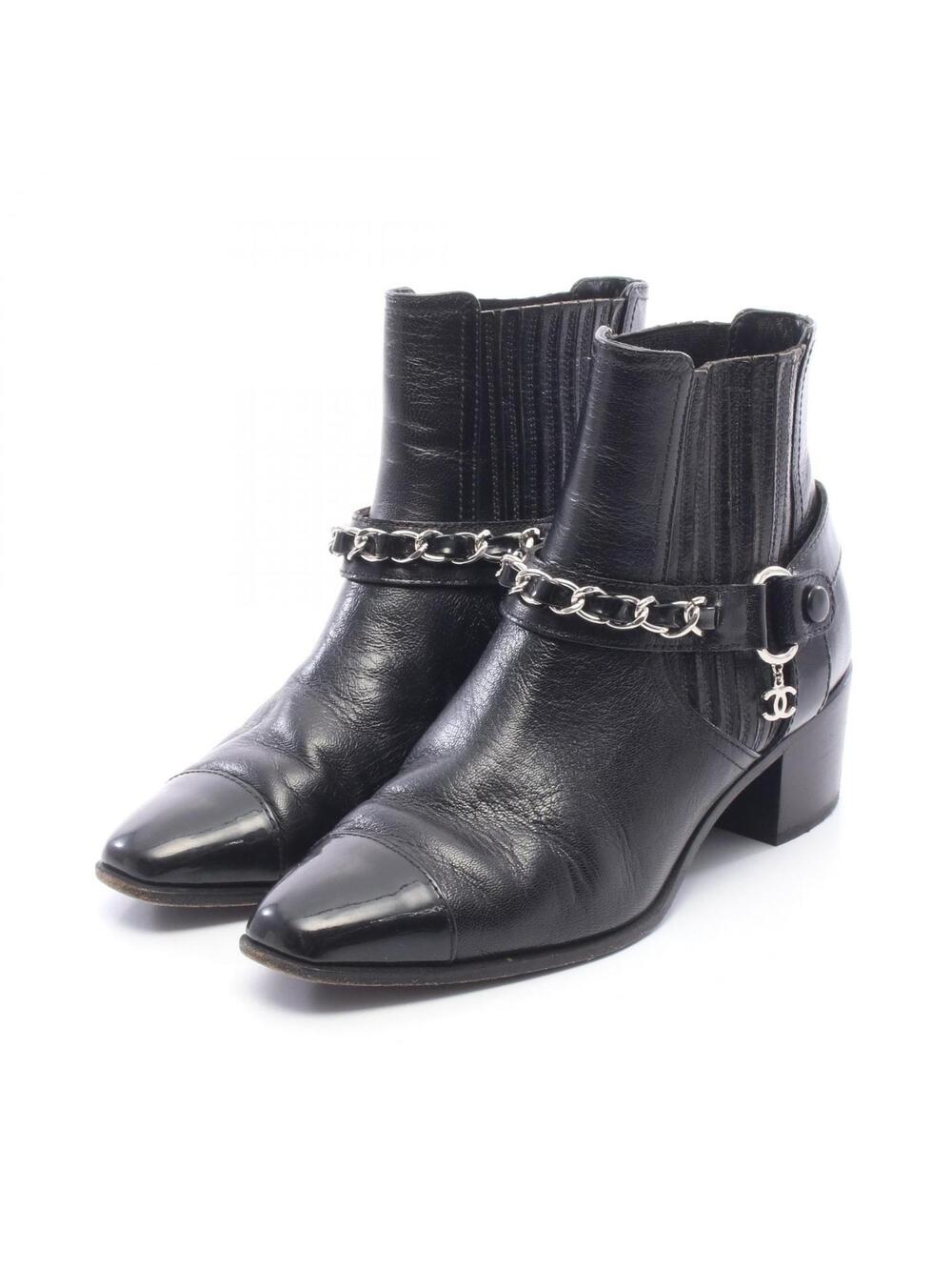 Chanel Coco Mark Chain Short Boots #361569C63B